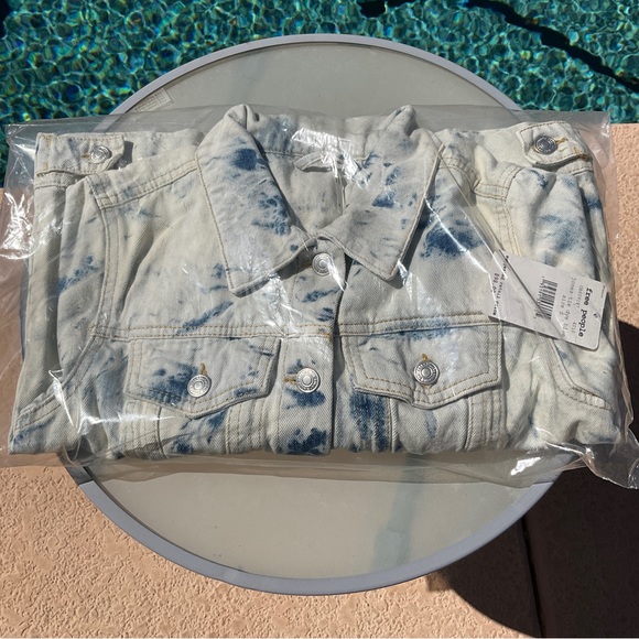 NWT Free People Rumors Denim Jacket Jones Tie Dye Blue Small OB809197 Festival - Picture 6 of 9